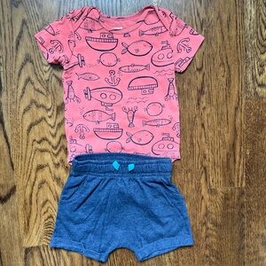Carter's Coral and Navy Nautical Kids Set